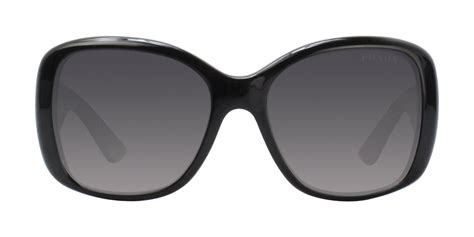 Prada PR 32PS 1AB5W1 Black Square Plastic Sunglasses